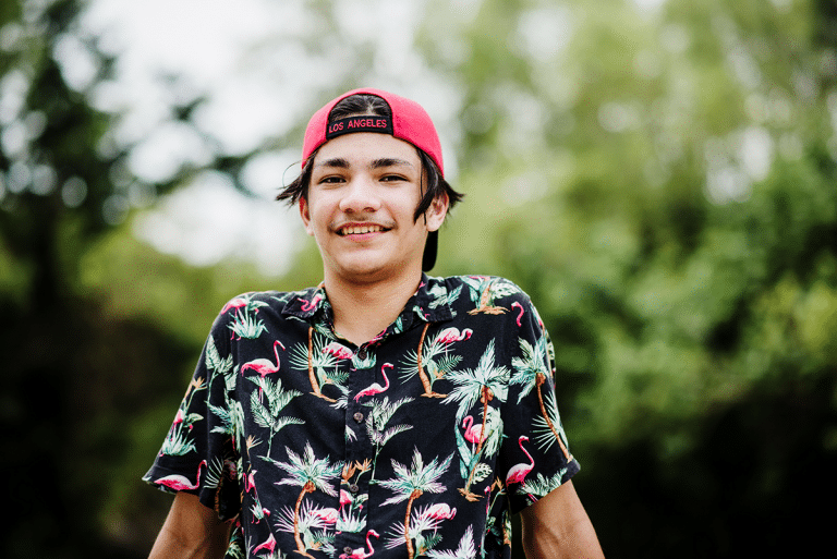 Young person smiling