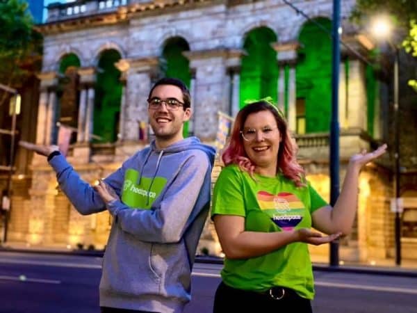 Adelaide Townhall lit up green for headspace Day